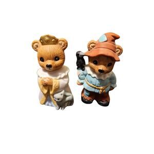 Vintage HOMCO #1426 Fall Harvest Halloween Teddy Bear Figurines Set